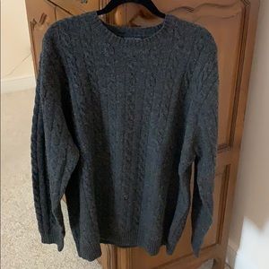 Lands’ End Men’s Wool Cable Knit Sweater XL, EUC